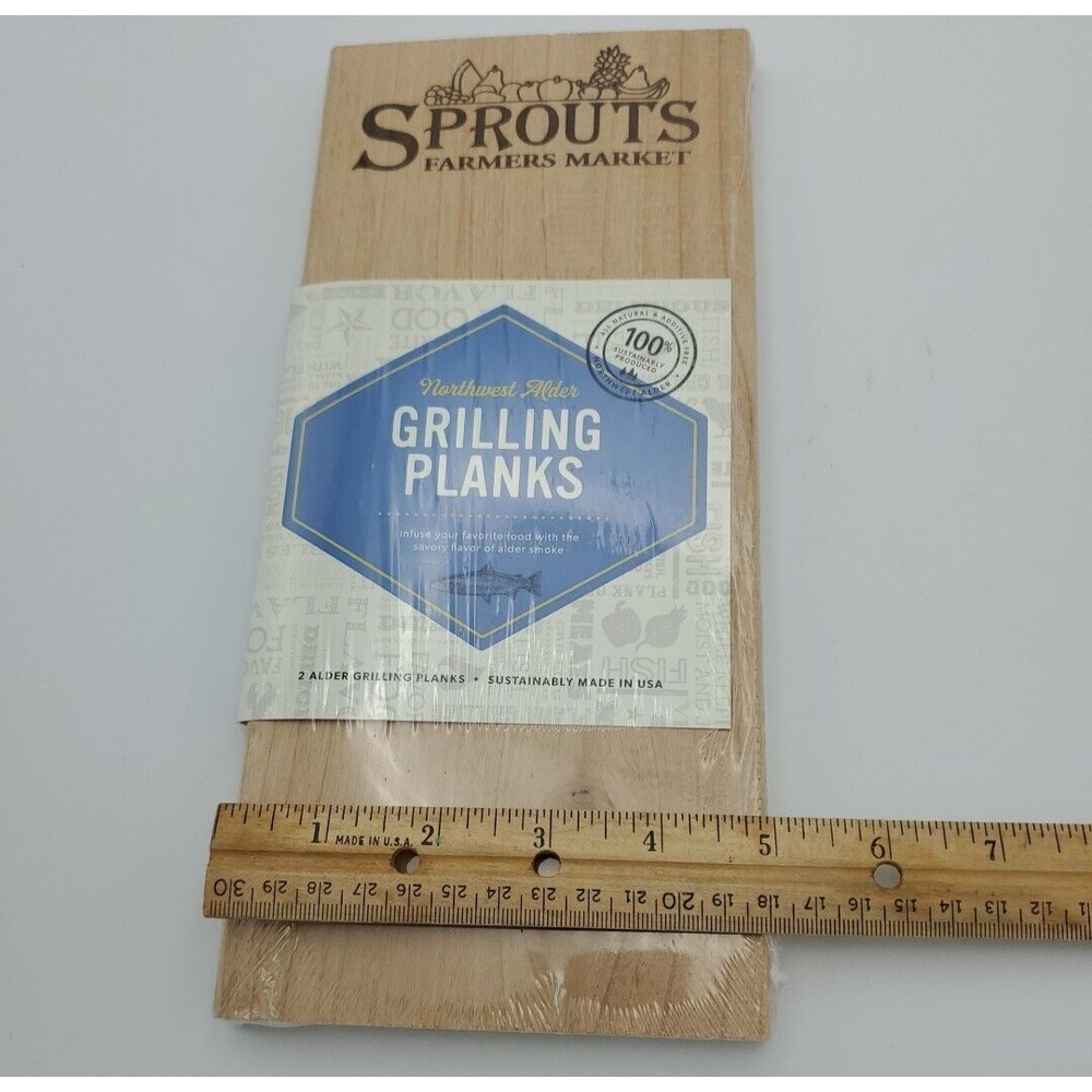 Grilling Planks 2 pack Sprouts Brand Northwest Alder Wood 11 x 5 x 1/2 Inches‎